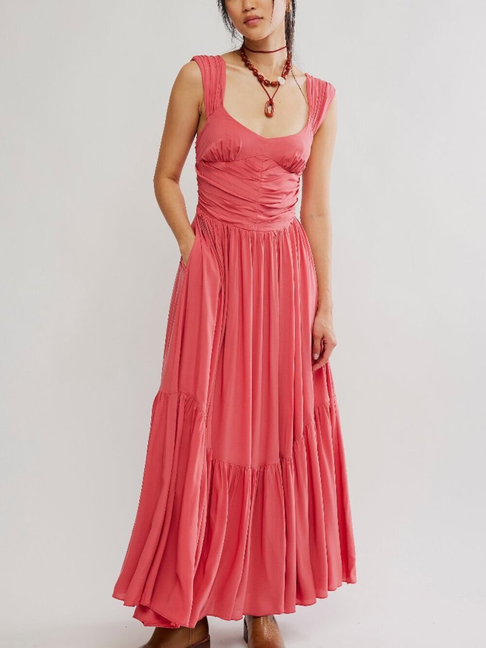 Free People Coral Pink Maxi Dress